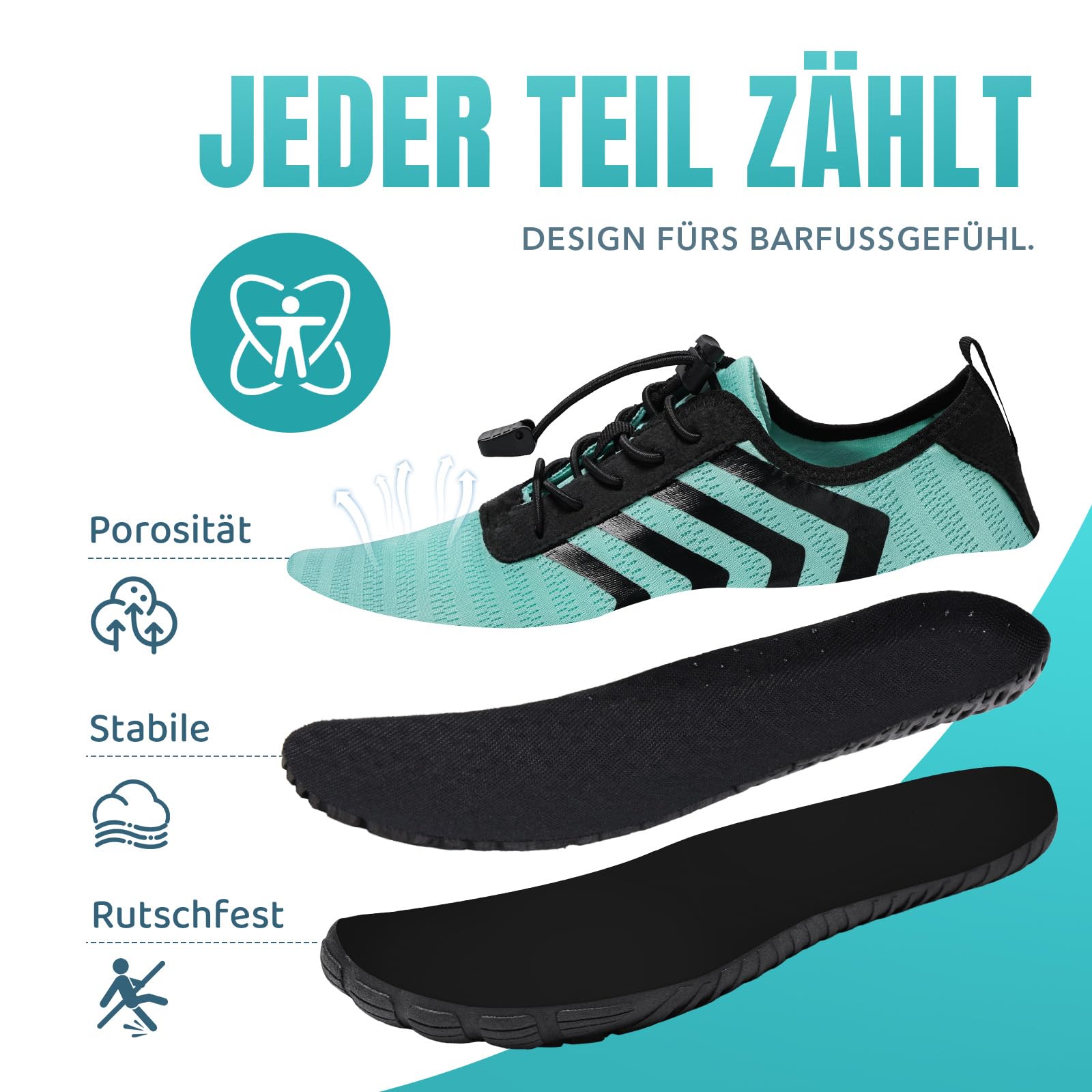 Torotto Barfußschuhe Fitnessschuhe Barfussschuhe Herren Damen Atmungsaktiv Schnell Trocknen Knit Zero-Drop Outdoor Unisex