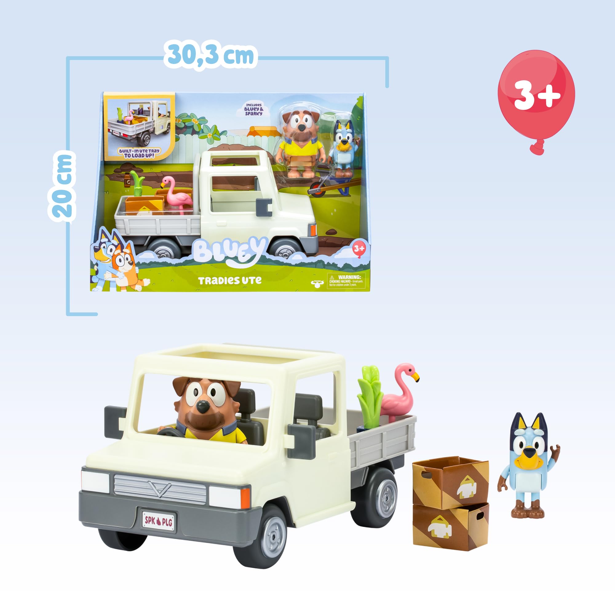 Bluey - Tradies Truck, Truck, Includes Driver Figure, Fun Accessories like Fruit Box, Flamingo, Plant and Stickers, Famous (BLY82000) - Image 2