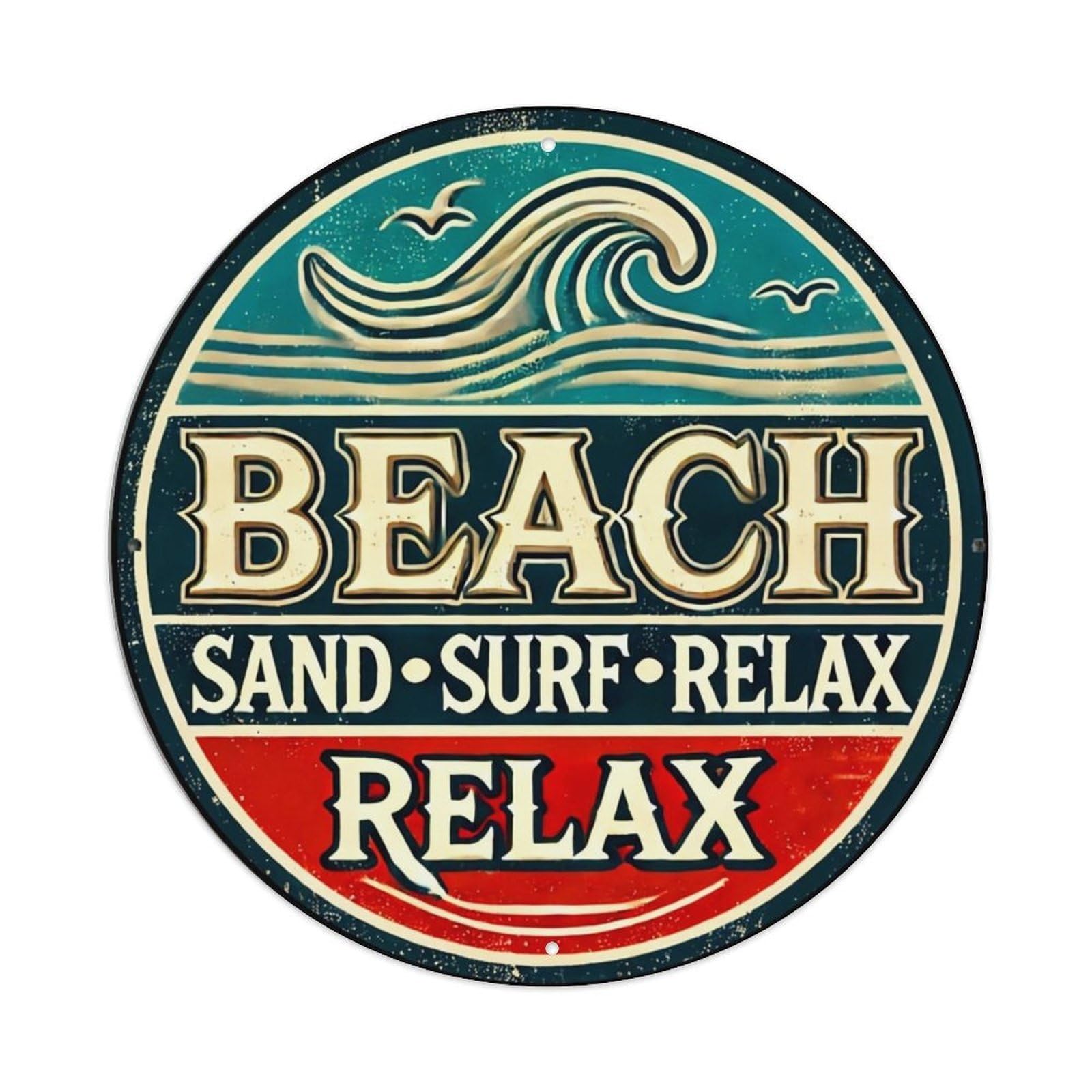 Beach Sand Surf Relax Wave_2 Metal Tin Sign Plaque