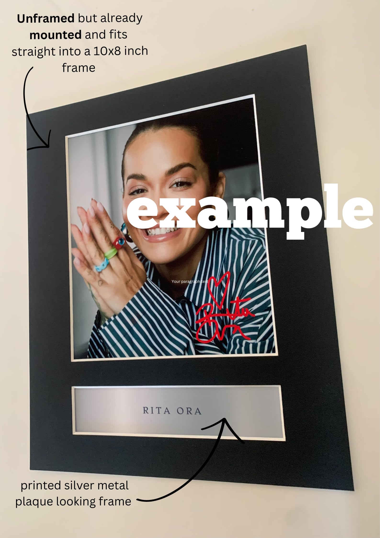 Generic Pre-Printed Signature Sabrina Carpenter Signed Mounted