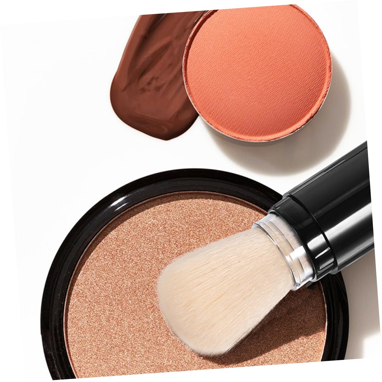 SKISUNO Refillable Portable Powder Brush for Loose Powder Pressed Blush and Highlighter Travel Makeup Brush Compact and Lightweight Design - Image 3