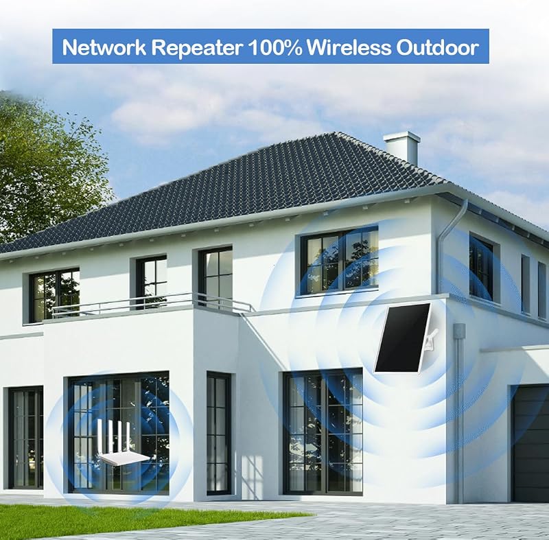LCLCTEK WiFi Erősítő Kültéri Napelemes Akkus 100m Hatótáv 300Mbit/s Szürke