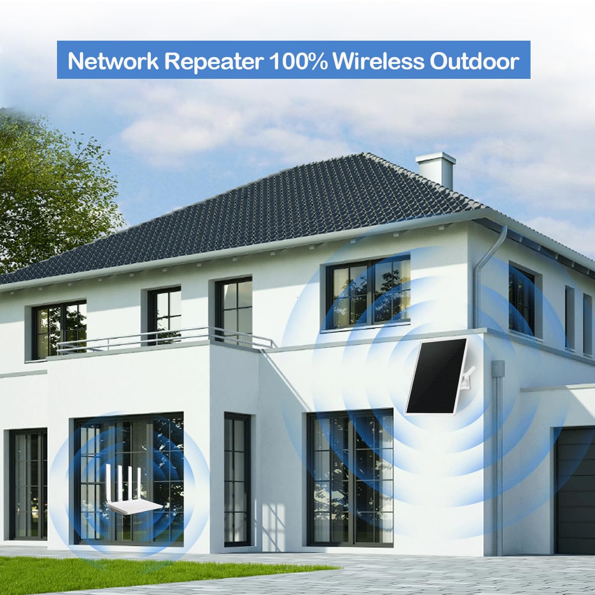 Répéteur WiFi Amplificateur WiFi,KuWFi Pont WiFi Extérieur Sans Fil 900