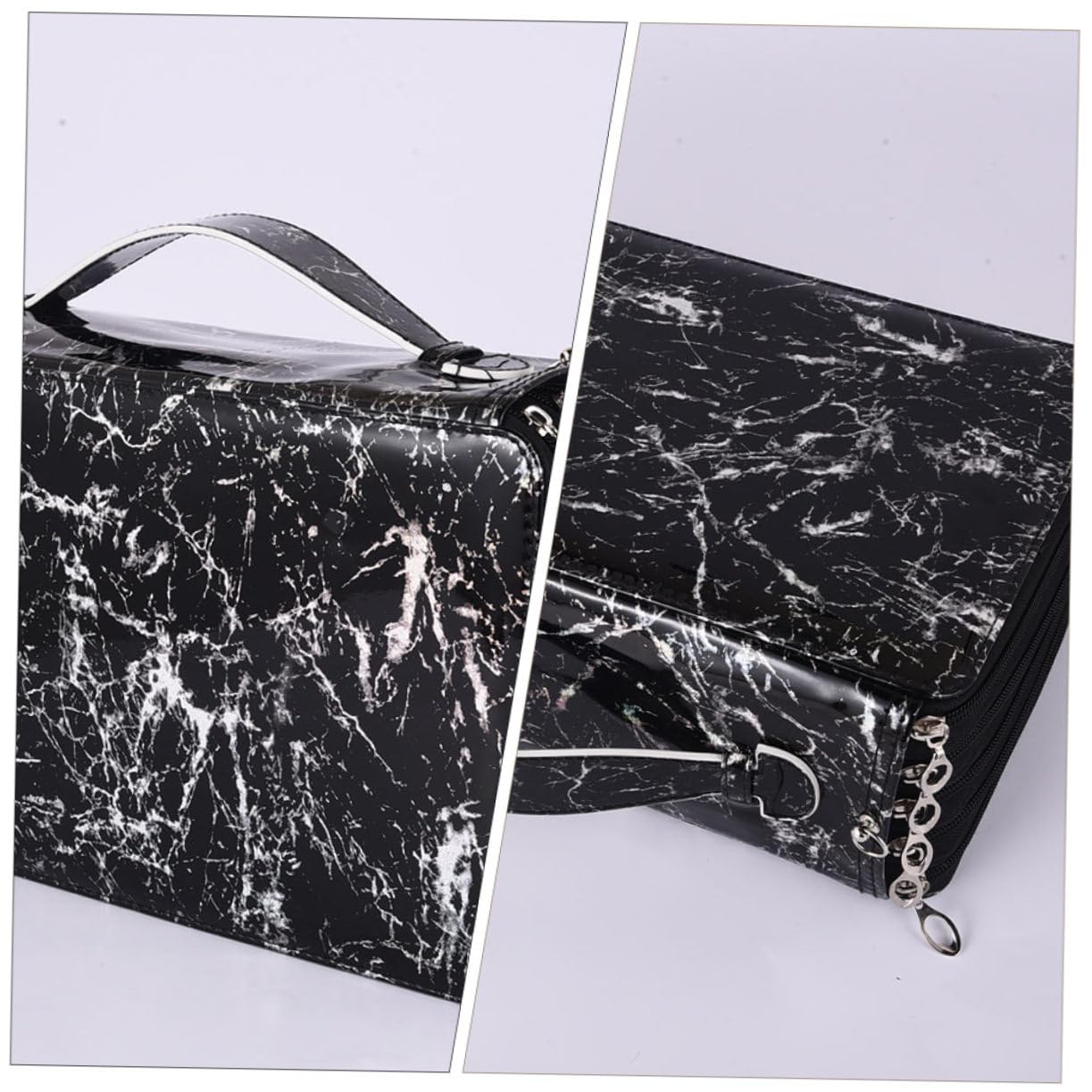 Operitacx Astuccio Multistrato Grande, Borsa Portapenne Oxford Nero Cerniera, Portatile per Scuola e Organizzazione della Cancelleria