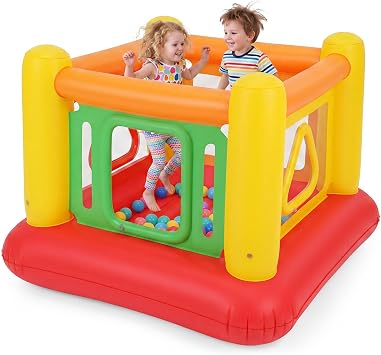 GOPLUS Château Gonflable Carré Compact Intérieur/Extérieur (Rouge)