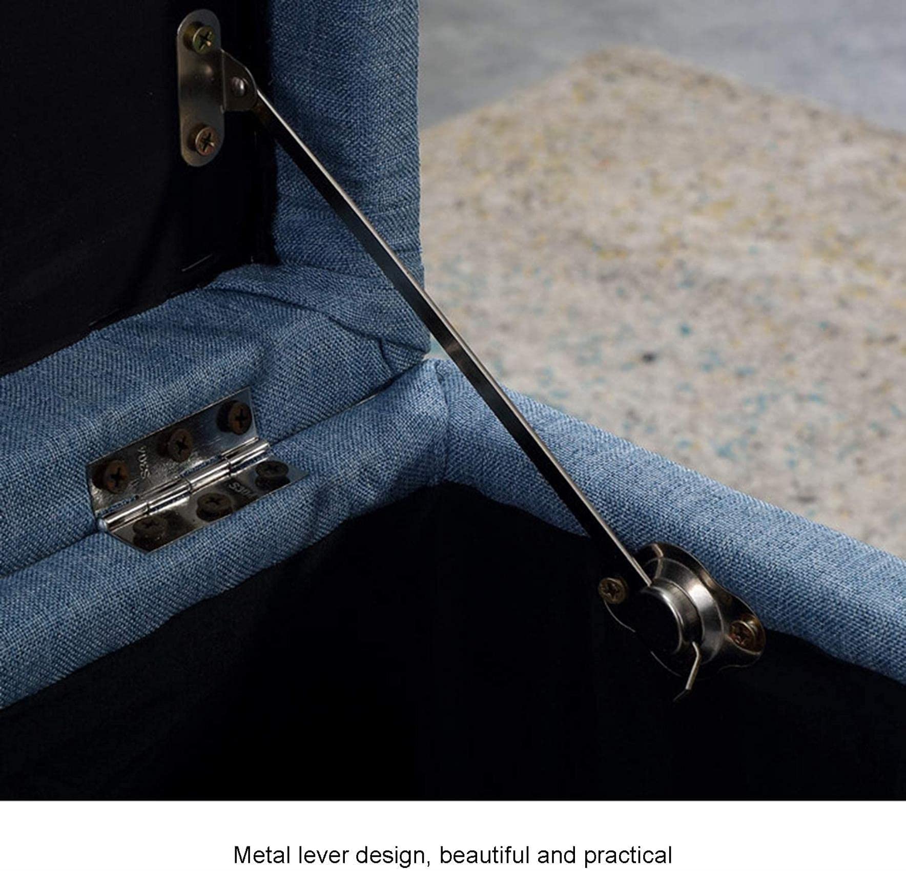 Banco otomano de Tela con Tapa abatible, Caja de Almacenamiento de 31 Pulgadas para Zapatos, Elegante Taburete de sofá con reposapiés Acolchado para Sala de Estar.