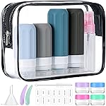 MODENGKONGJIAN 16 Pack Travel Bottles for Toiletries,TSA Approved Silicone Squeezable Travel Shampoo Bottles, 3oz Leak Proof Refillable Toiletry Cosmetic Containers (16PCS/Grey)