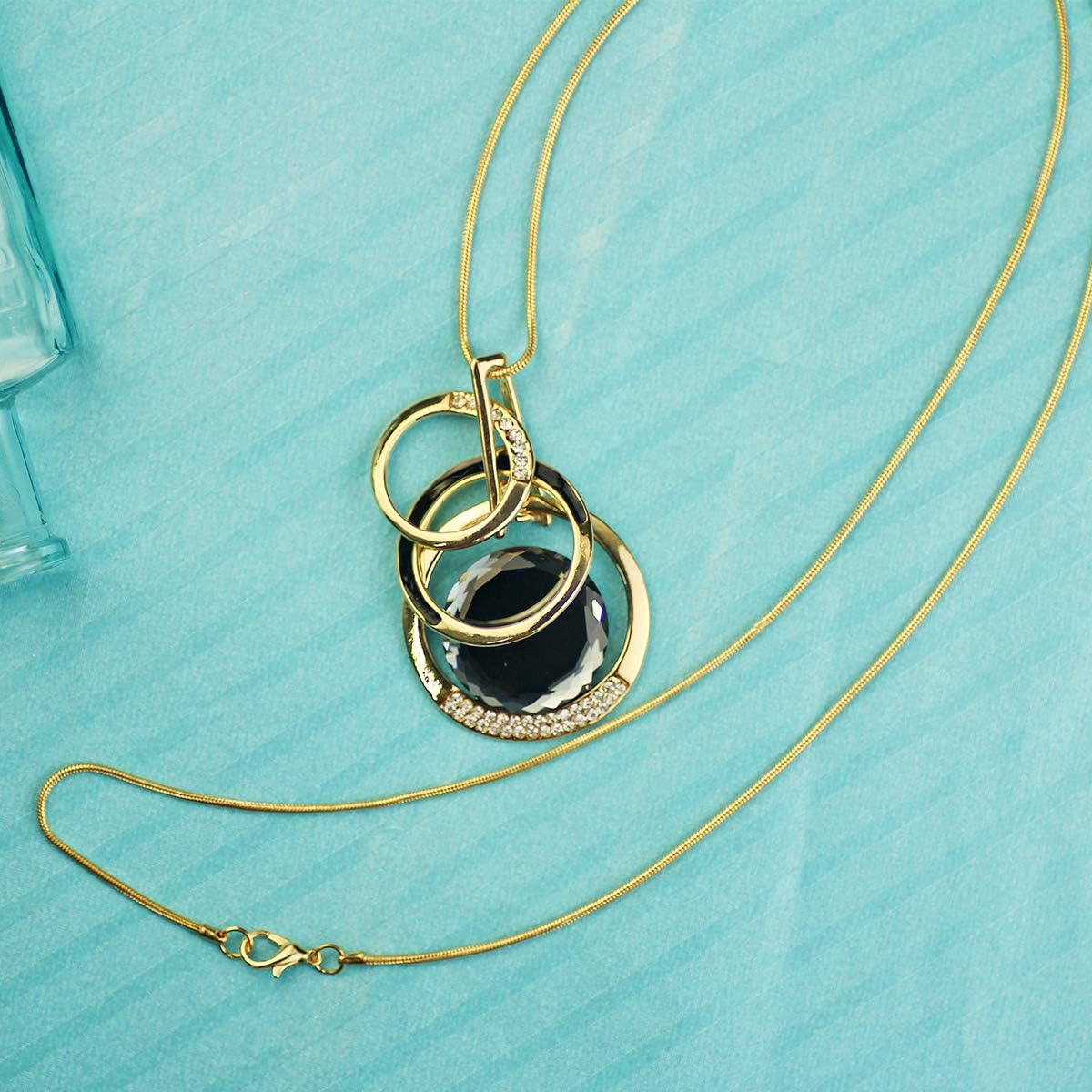 Triple Layer Pendant Necklace Long Statement Pendant Necklace Long Sweater Chain | Long Necklaces for Women | Summer Necklaces | Jewelry for Girls | Boho Necklaces for Women - Image 4