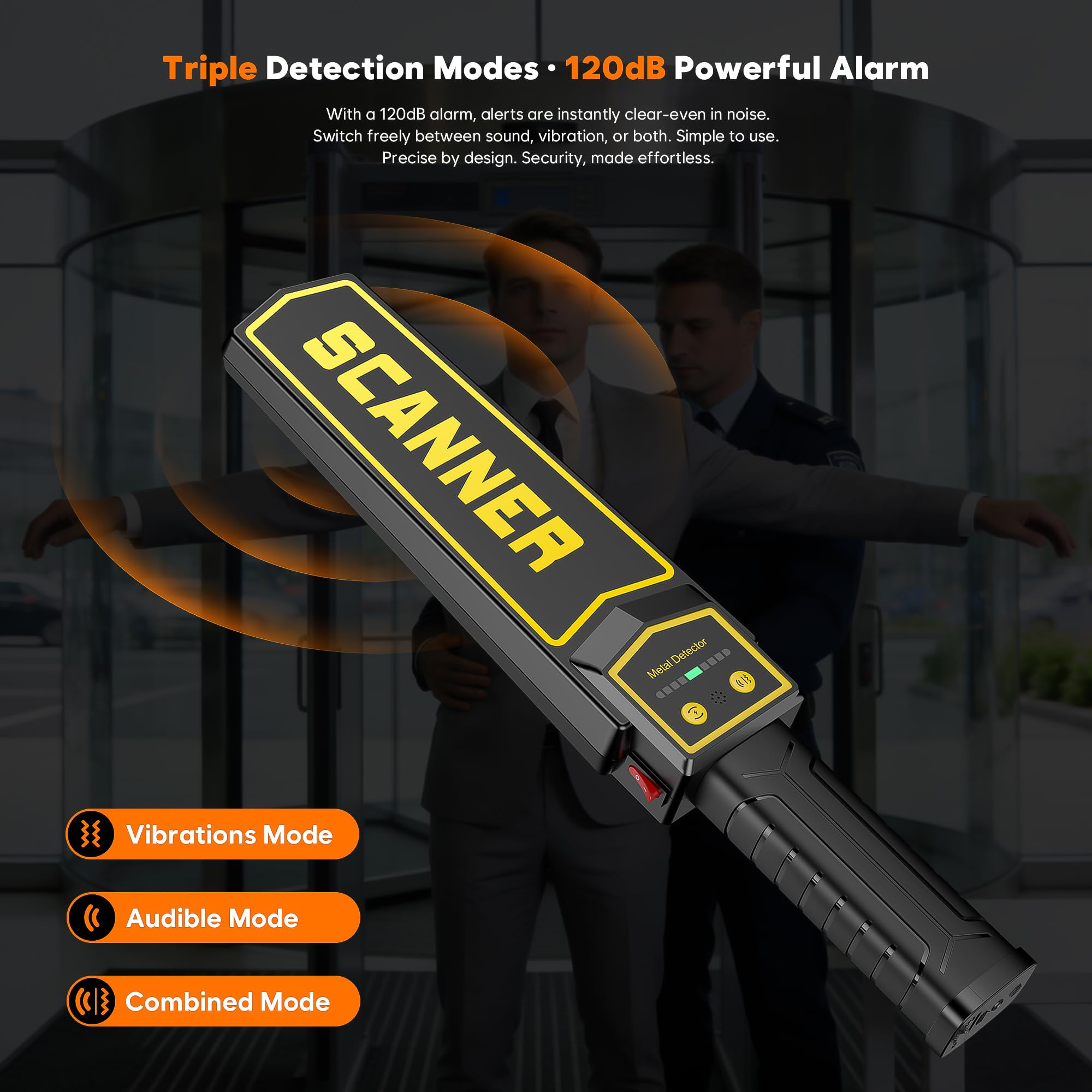 Detector de metales de mano, varita de seguridad de sensibilidad, detector de metales para carpintería, buscador de uñas portátil, detector de metales de madera para troncos, arma, 3 modos, detección