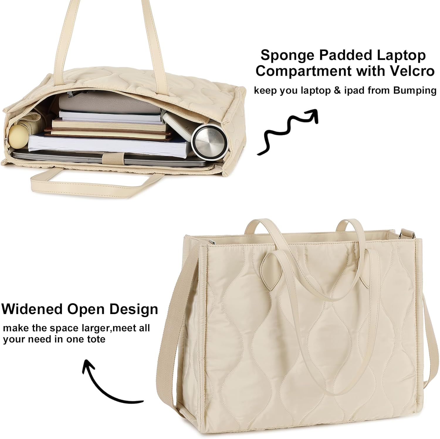 BTOOP Tote Bag for Women Work Teacher Tote Bag 15.6 inch Laptop Shoulder Bags Handbag Office Briefcase with Clutch Purse