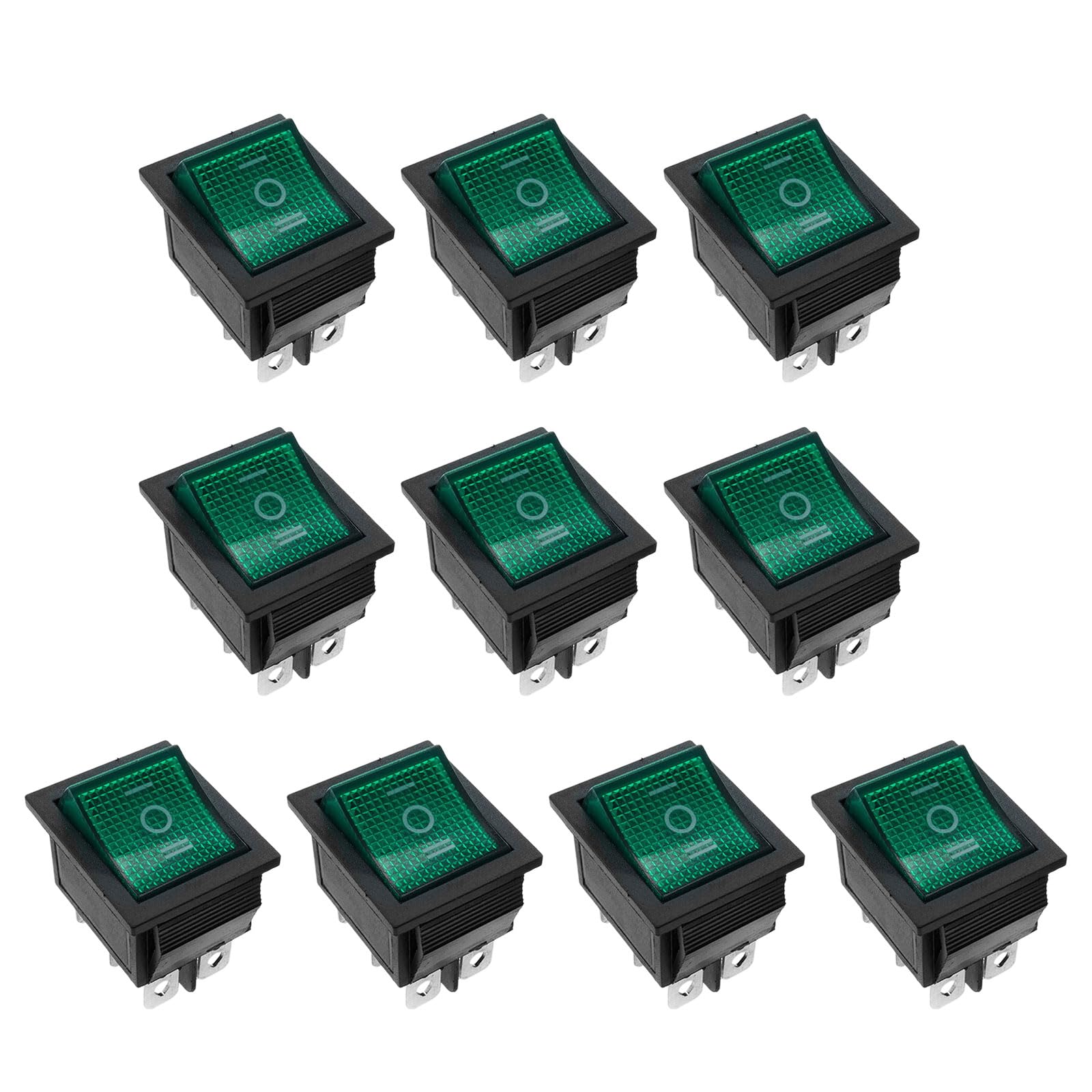 JAMIEKA 16A 250V Rocker Switches with Red Light Indicators LED Toggles Rocker Switches for Home Appliances and Fitness Equipment