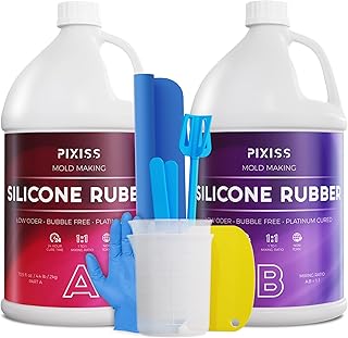 Silicone Mold Making Kit Liquid Silicone Rubber Bubble Free Translucent Clear Mold Making Silicone-Mixing Ratio 1