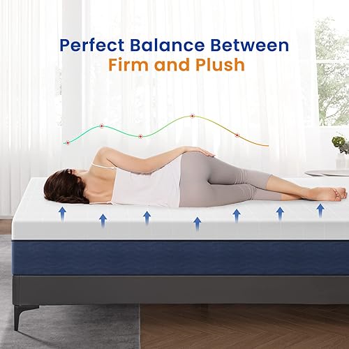 Miniatura 3 de VICTORAGE 10 Inch Gel Memory Foam Mattress, Cooling Gel Bed Mattress, CertiPUR-US Certified, Mattress in a Box, Pressure Relief, Made in USA, Medium