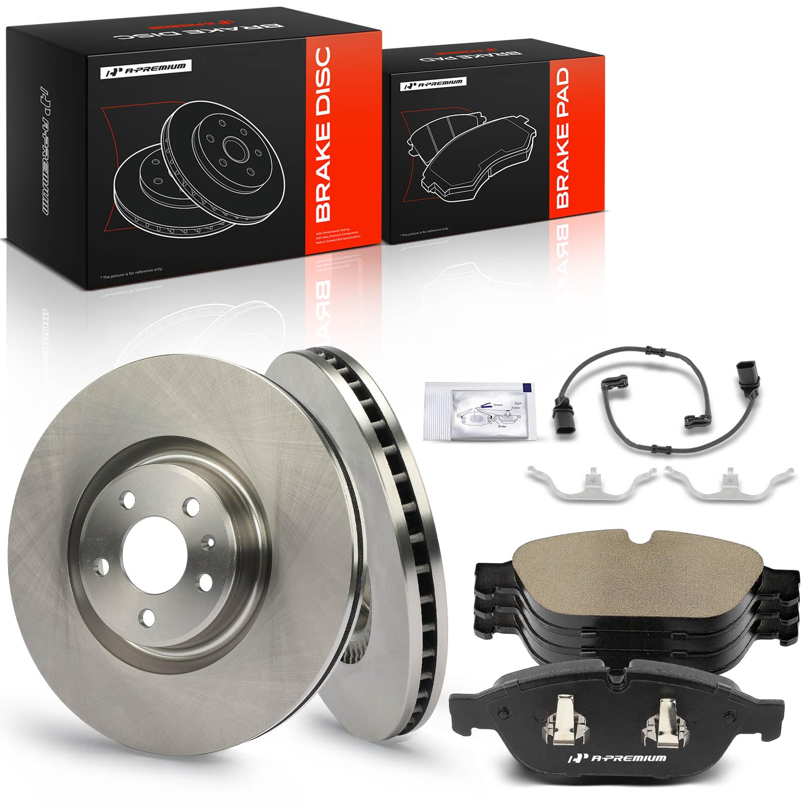 Photo 1 of *HEAVY* A-Premium 14.02 In (356mm) Front Vented Brake Rotors and Ceramic Pads Kit
