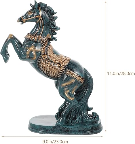 Miniatura 8 de Figura de caballo de pie, estatua de caballo de resina, figura de arte de caballo de Feng Shui, escultura de caballo del zodiaco, decoración de