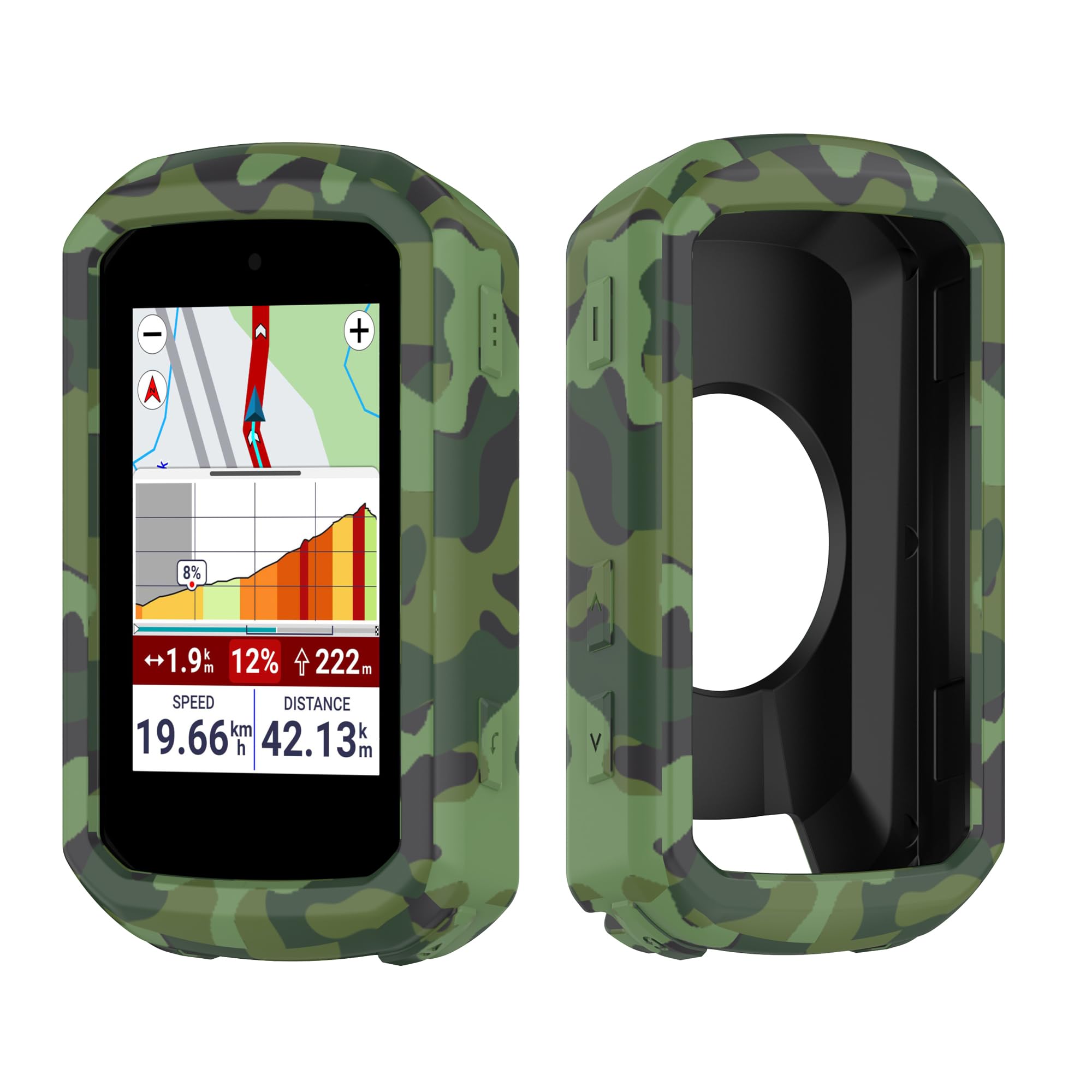 Rojeuinn Cover protettiva per Garmin Edge 550/580 2025 Accessori Custodia protettiva in silicone, antipolvere e antigoccia - colore mimetico