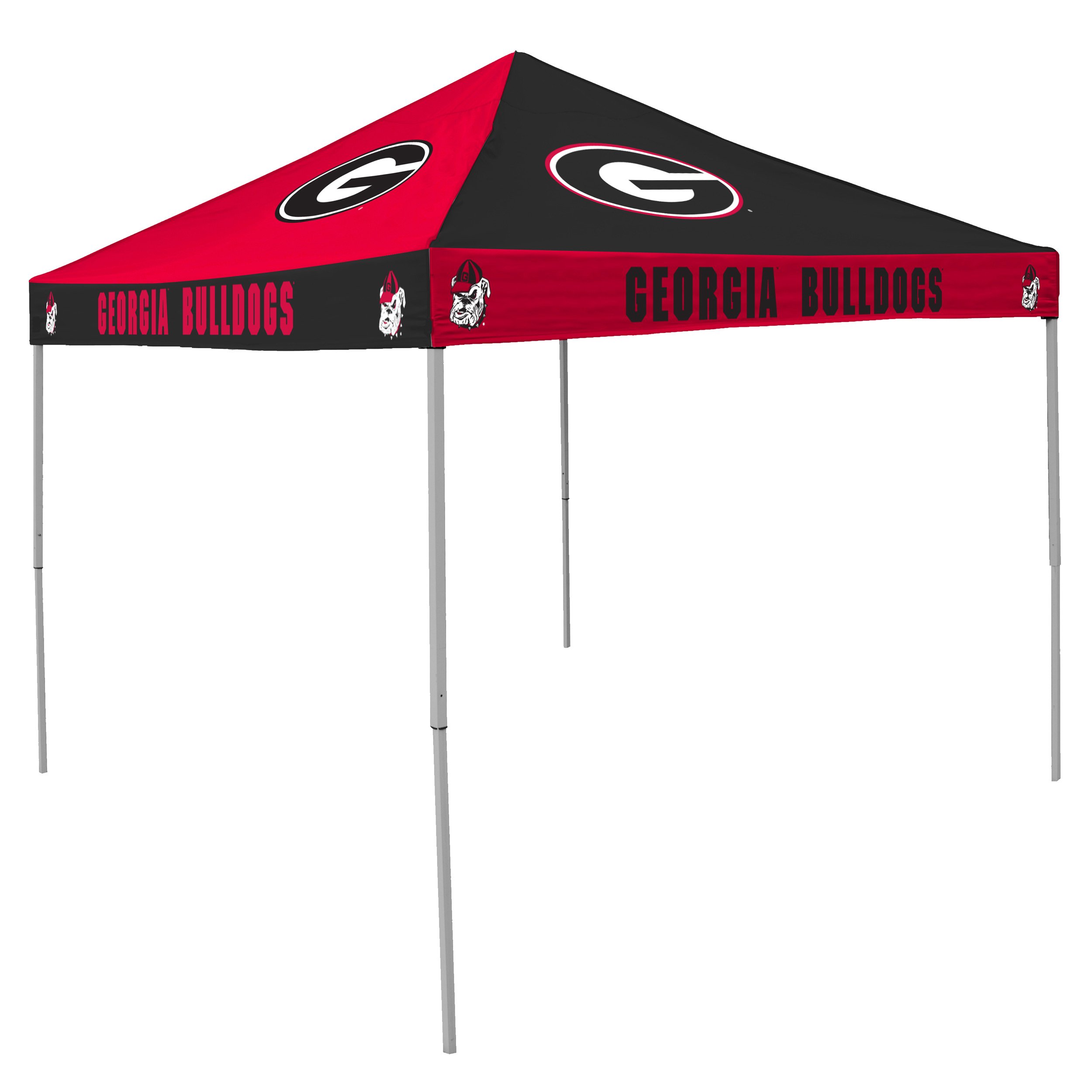 LOGO Brands NCAA Georgia Bulldogs 9 x 9 Foot Pinwheel Tailgating Canopy, Red/Black, One Size
