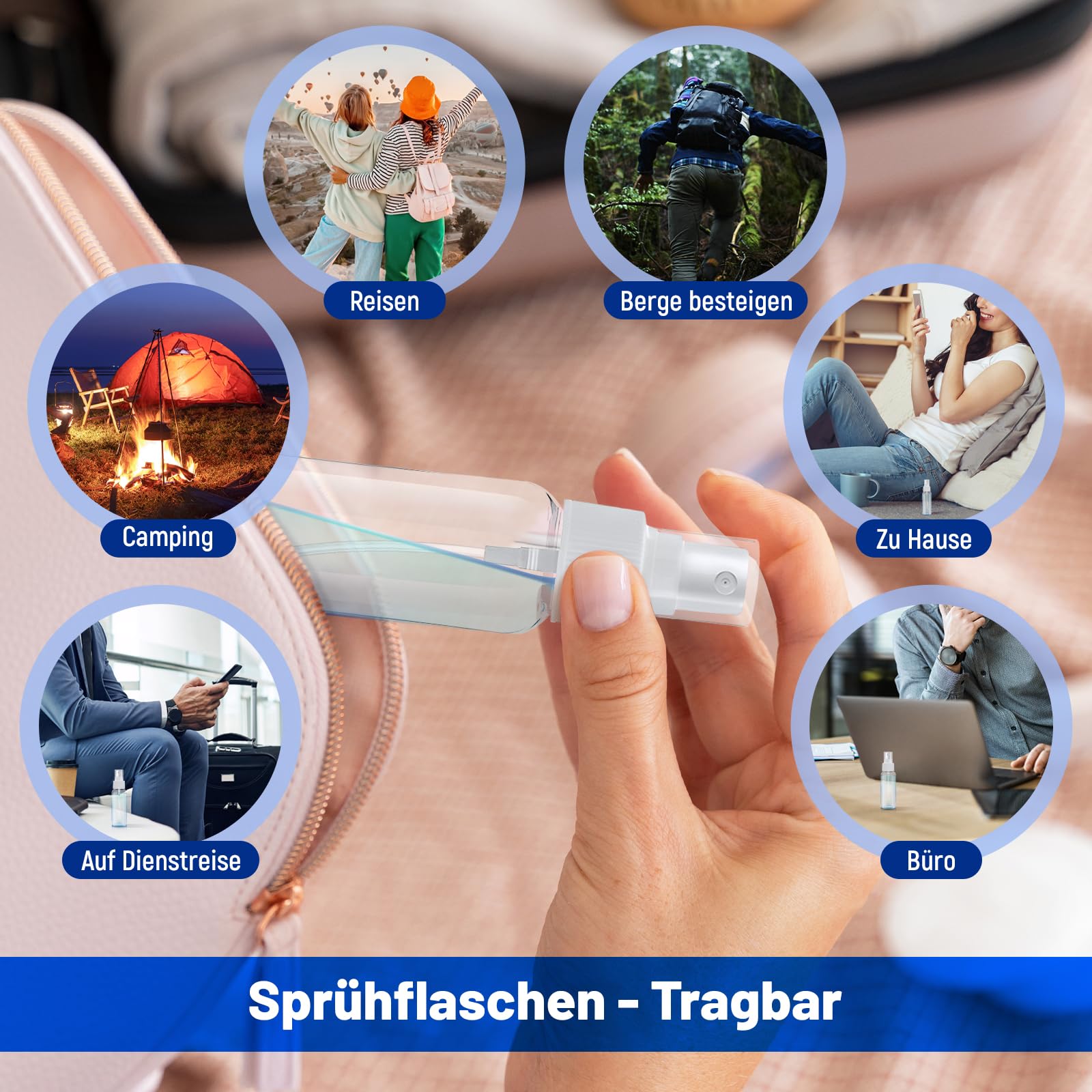 F Fityle 150 Stk. Kleine Sprühflaschen zum Befüllen, Empty Spray Bottle 30ml, Leer Parfümflasche Zerstäuber, Transparente Sprayflasche Tragbar für Reise Körperpflege Flüssigkeit Kosmetik