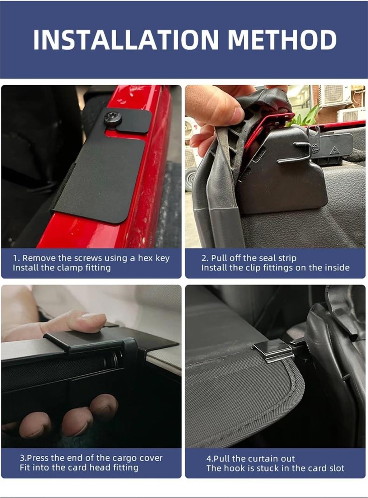 Générique Cache-Chargement pour Jeep pour Wrangler JL 4 2018-2023 Couverture De Coffre Rétractable Porte-Colis Bouclier Étanche Confidentialité(Cuir)