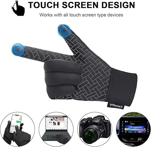 Miniatura 4 de Guantes de invierno para hombres y mujeres, pantalla táctil térmica, resistentes al agua, resistentes al viento, antideslizantes, calefactados,