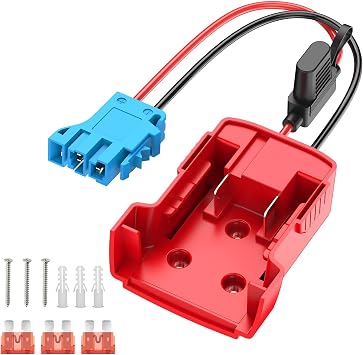 Kzreect Battery Adapter Compatible with Milwaukee 18V Battery, Conversion Kit with Fuse Holder and Wire Harness Connector Compatible with Peg-Perego Kids Ride-on Toy