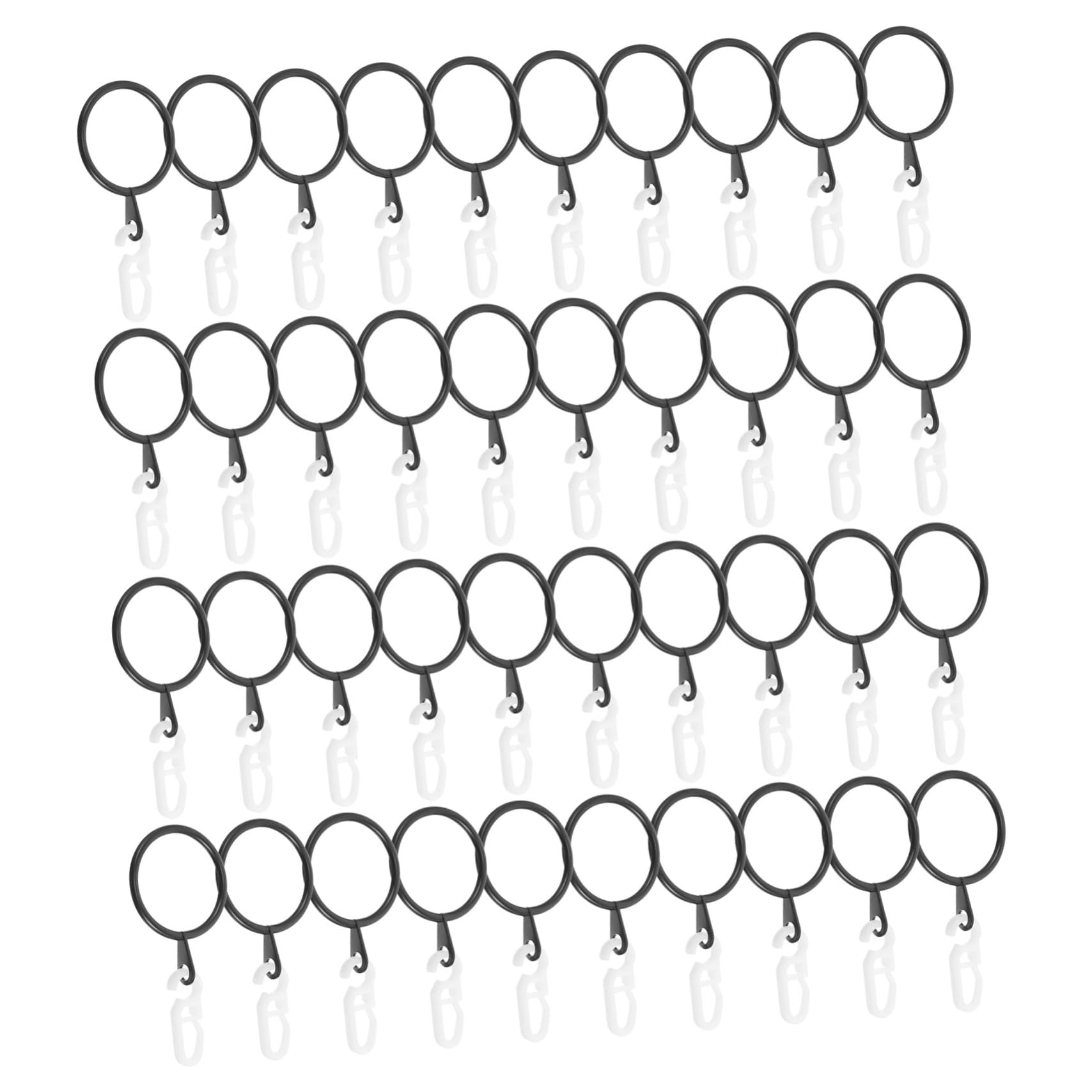 Cabilock 45pcs Curtain Rings Lightweight Hooks for Drapes Shower Curtains Easy Installation Fit for Home