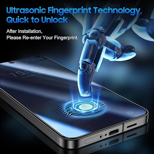 Miniatura 46 de UniqueMe Protector de pantalla para Samsung Galaxy S23, compatible con huellas dactilares, vidrio templado 9H, paquete de 2 protectores de lente