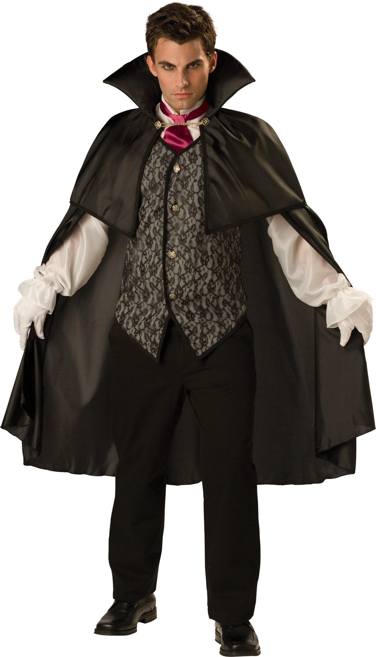 In Character Costumes LLC Mens Midnight Vampire Costume with Vest and Dickie