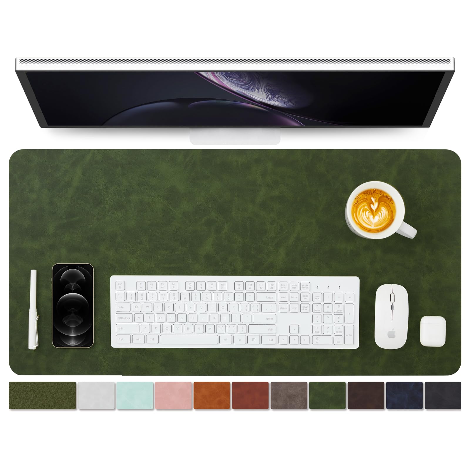 HOMIEAZICOZI Distressed Leather Desk Mat
