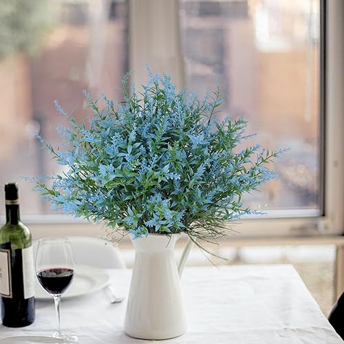 Miniatura 3 de Flores artificiales azules para exteriores, flores artificiales para exteriores, flores artificiales que se ven reales para exteriores, flores