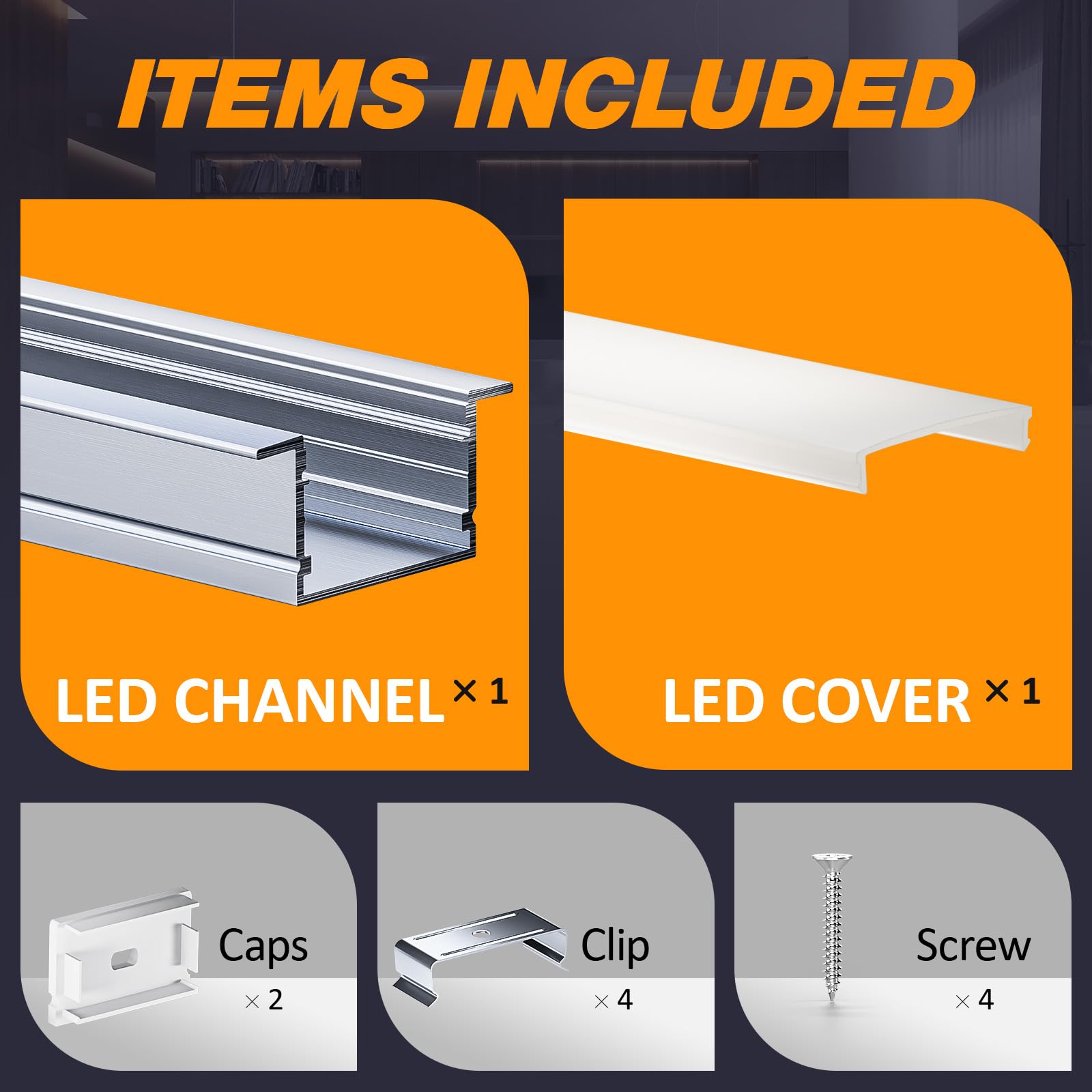 Perfil de aluminio para LED (20 x 2 m, 40 m), perfil de montaje para tiras LED de hasta 25 mm de ancho, con cubierta de policarbonato blanco leche y juego de accesorios (SP36)