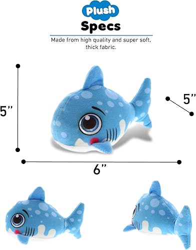 Miniatura 3 de DolliBu Juguete de peluche de tiburón azul, para niños y adultos, regalos de abrazo de tiburón abrazable, lindos animales de peluche para niños