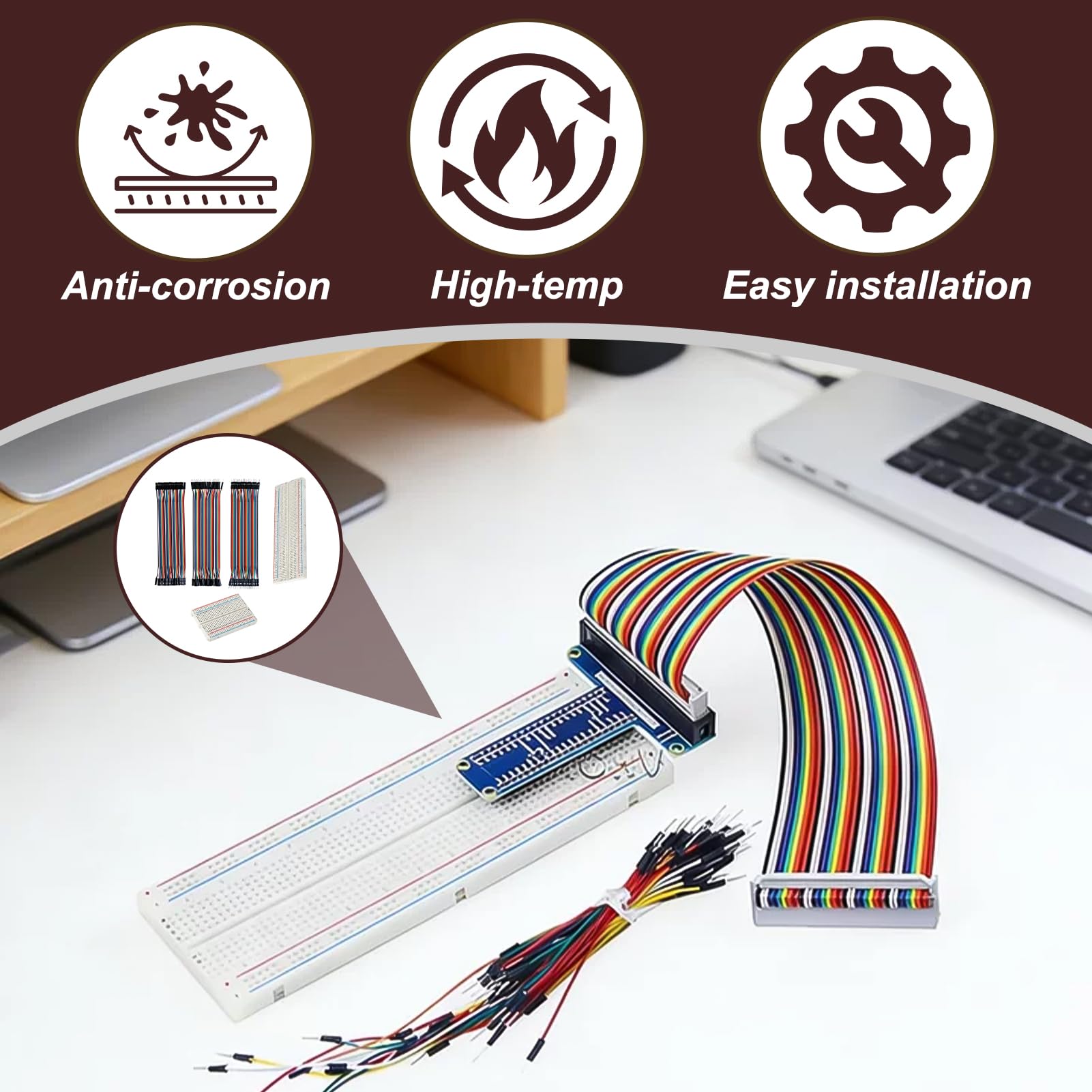 5 Kit Breadboard 400 e 830 Punti con Cavi Dupont 40 Pin, Jumper Wire Maschio-Maschio-Femmina Femmina Maschio, Piastre Senza Saldature Prova per Arduino, Raspberry Pi, Progetti Elettronici