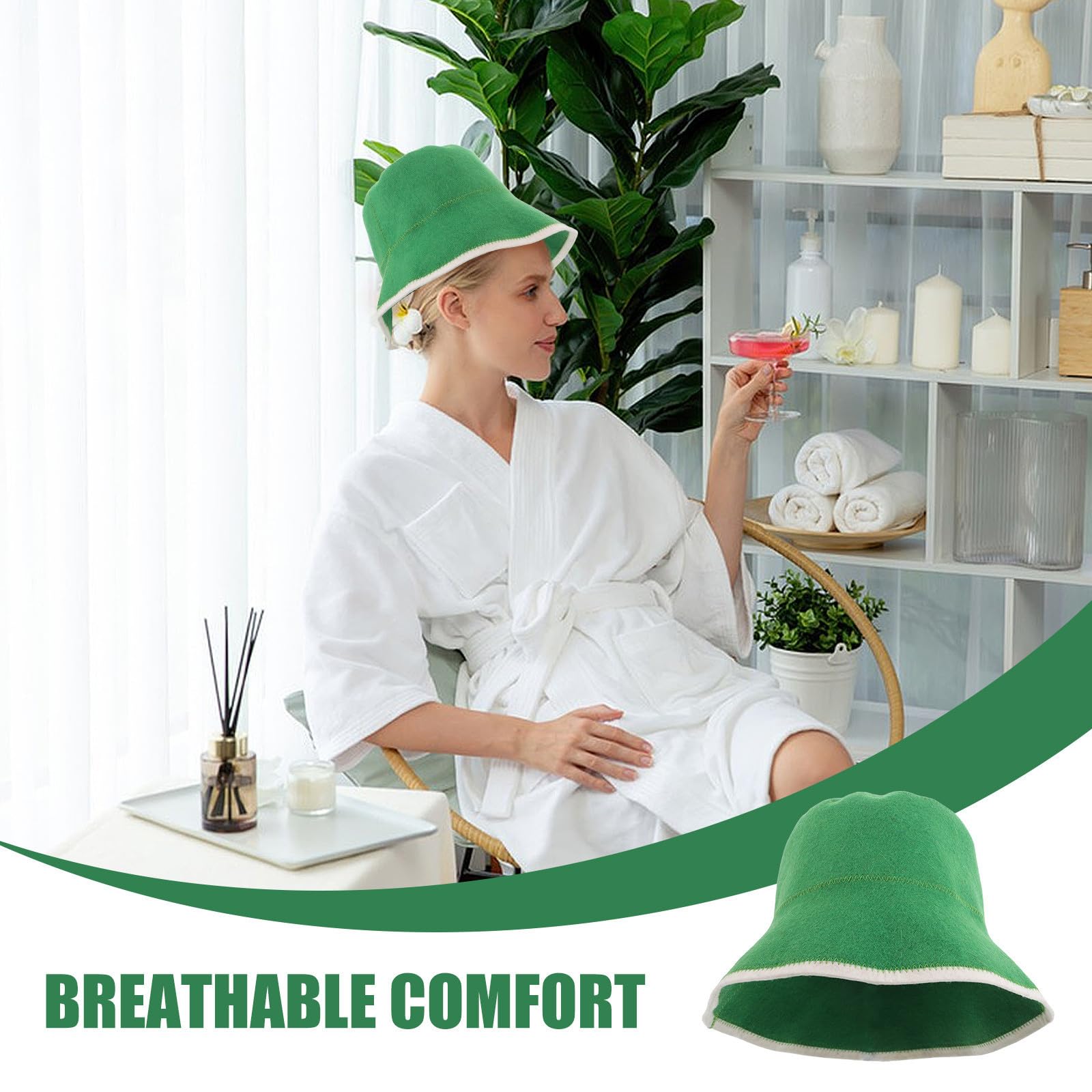 Toyvian 5 Piezas Gorro de Sauna de Lana Gruesa, Absorbente y Transpirable