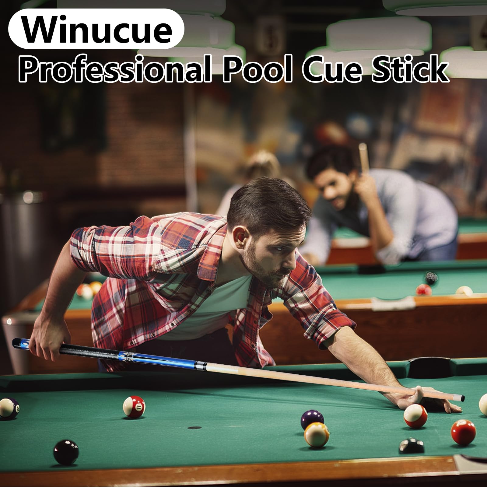 Billard Queue 18 19 20 21 oz, 58" Pool Queue Sticks 13mm Spitzen für Professionelle Billardspieler, 1/2 Queue Sticks für Billard Tisch Sport für Bar Haus Pool Tisch Sport 8/9 Ball