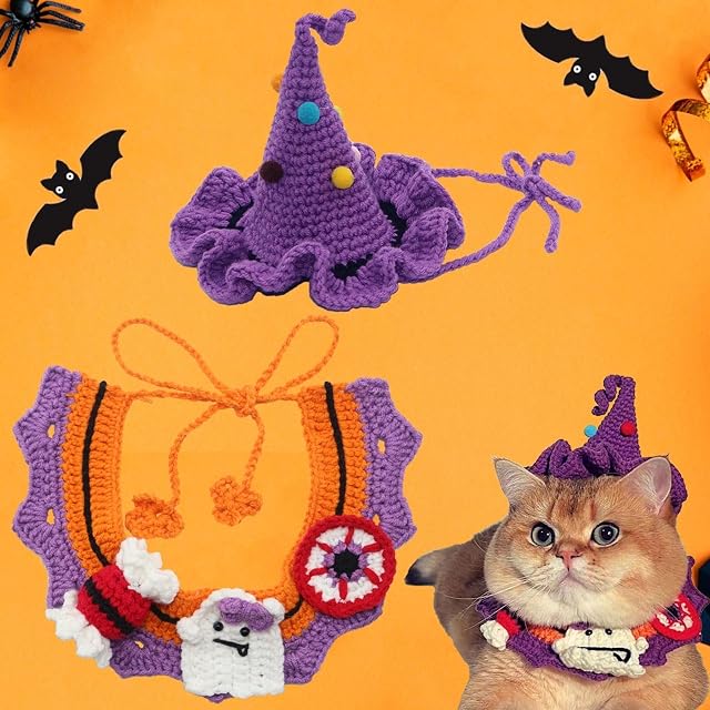 Foto 3 de 7 de uniqicon Disfraces De Mascotas De Halloween, Lindos Sombreros De Gato, Disfraz De Perro, Ropa para Gatos