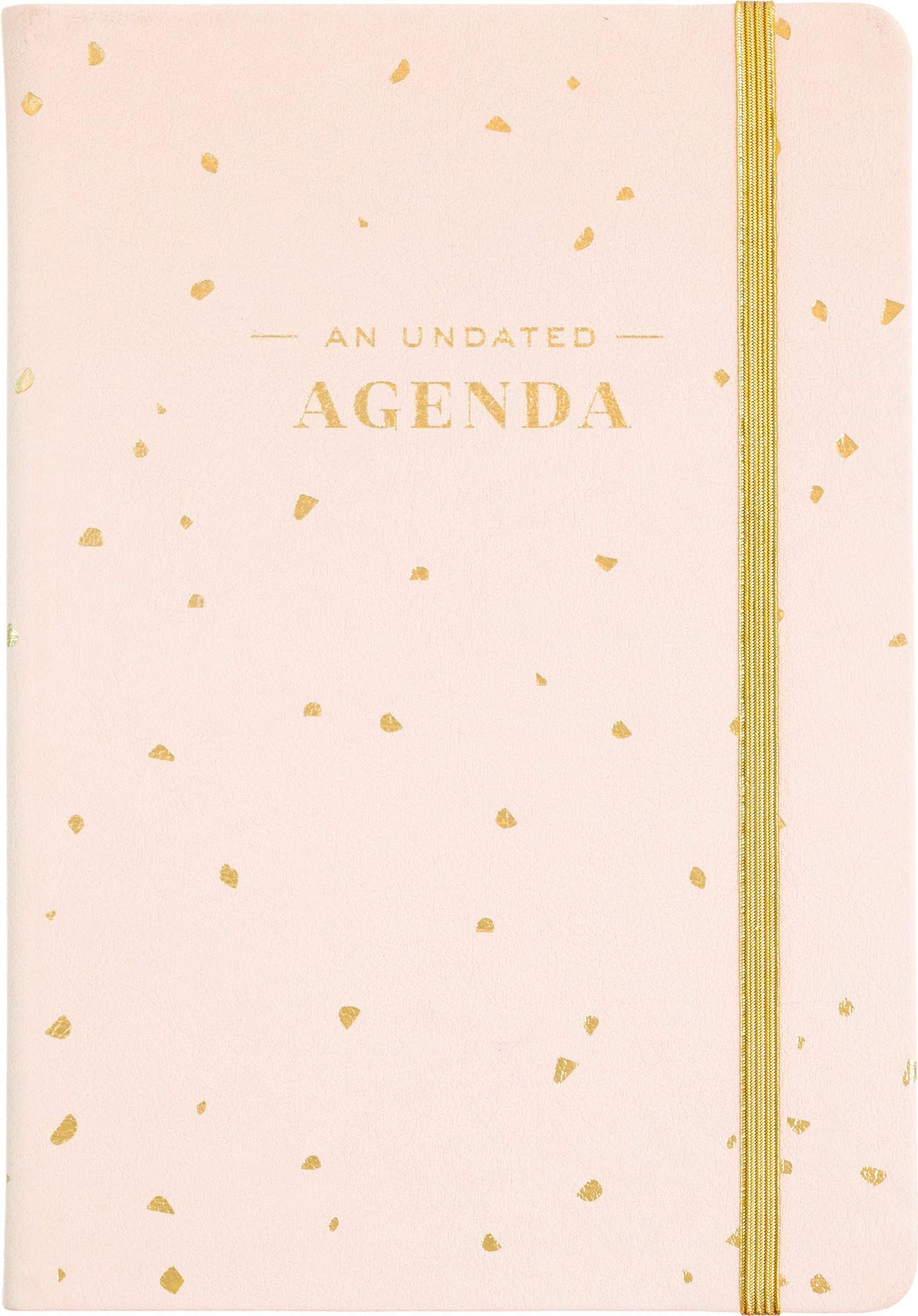 Eccolo Weekly & Monthly Planner, Undated Agenda Journal, Flexi Hardcover Planner with Elastic Band Closure and 2 Bookmarks, Faux Leather, Ivory Lined Pages for Notes (5.75 x 8.25 inches)