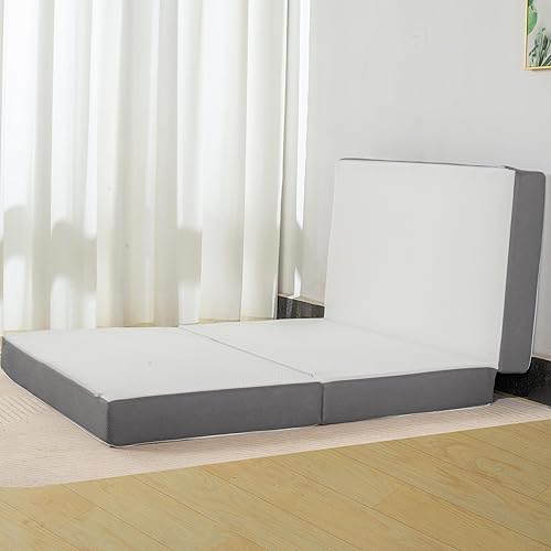 Miniatura 2 de Nutan Colchón de espuma viscoelástica de gel con cremallera triple de 4 pulgadas, almohadilla para cuna, cama de invitados, colchón de piso