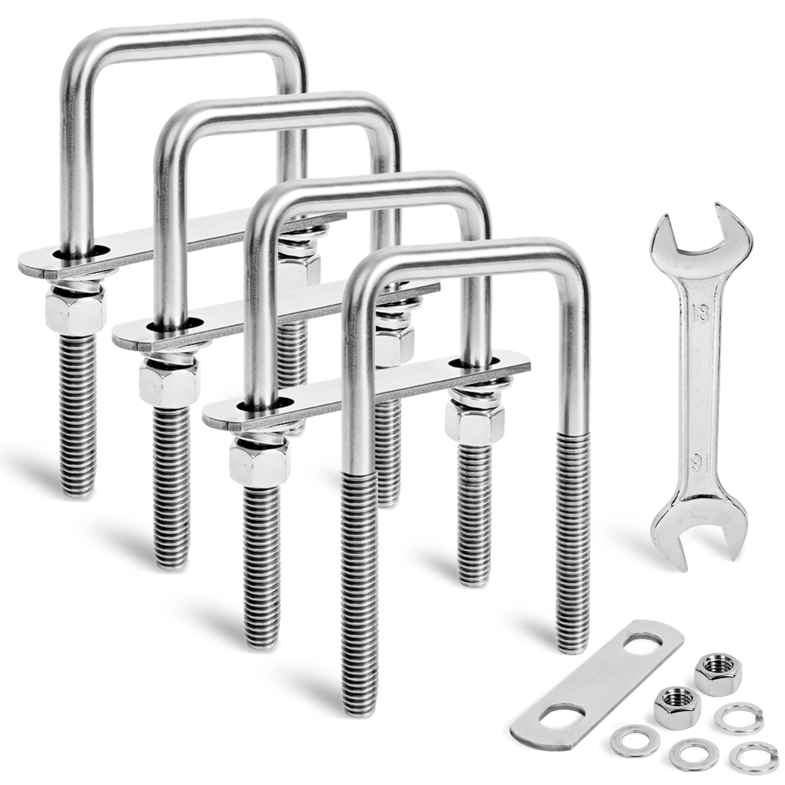 Stainless Steel U-Bolts - M12, 3-1/16" x 4-1/2" -8 Stainless Steel U-Bolts - M12, 3-1/16" x 4-1/2" -8