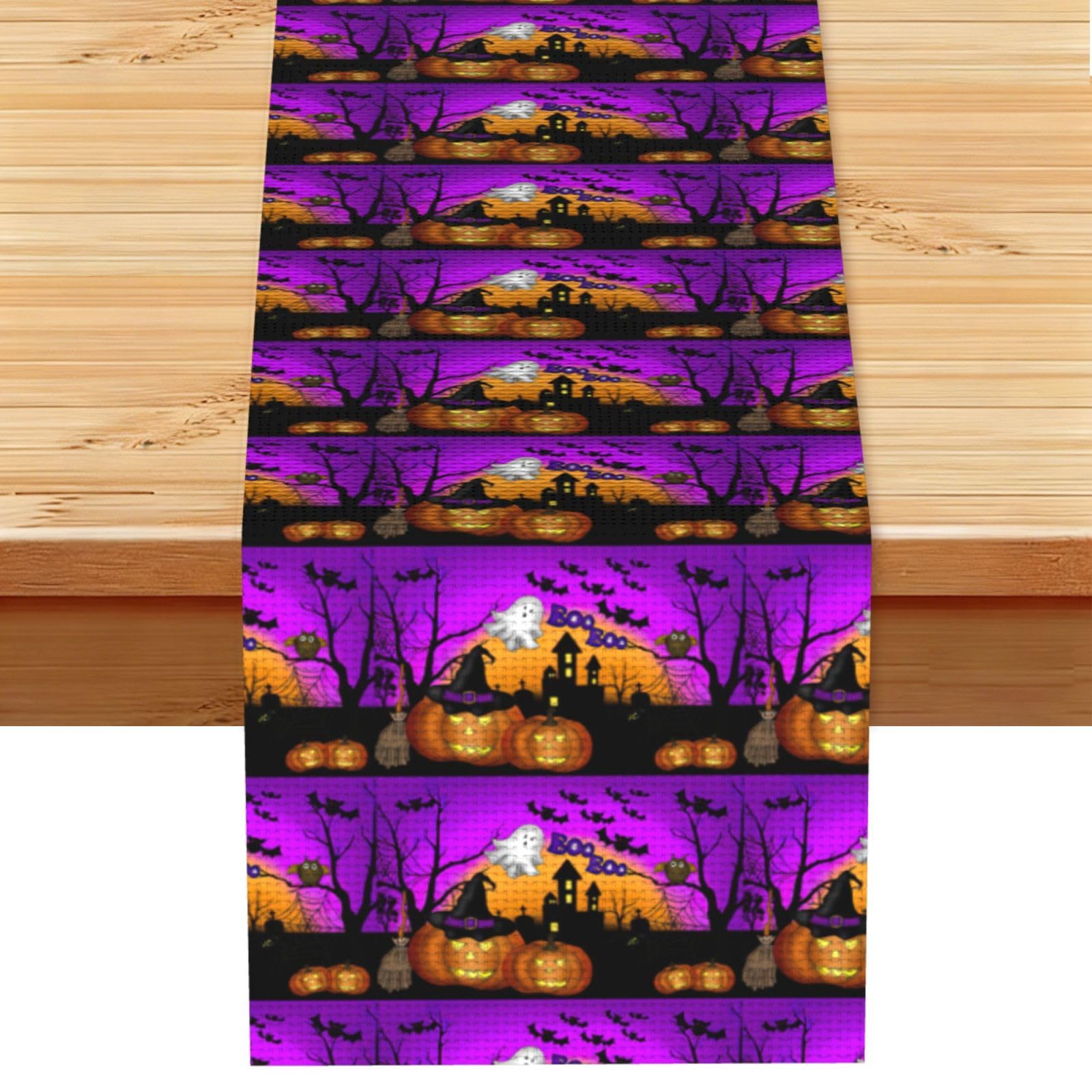 Halloween Owl Pumpkin Stylish Printed Table Cloth, Decorative Table Runner 13x72in for Home, Party and Banquet Home Decor