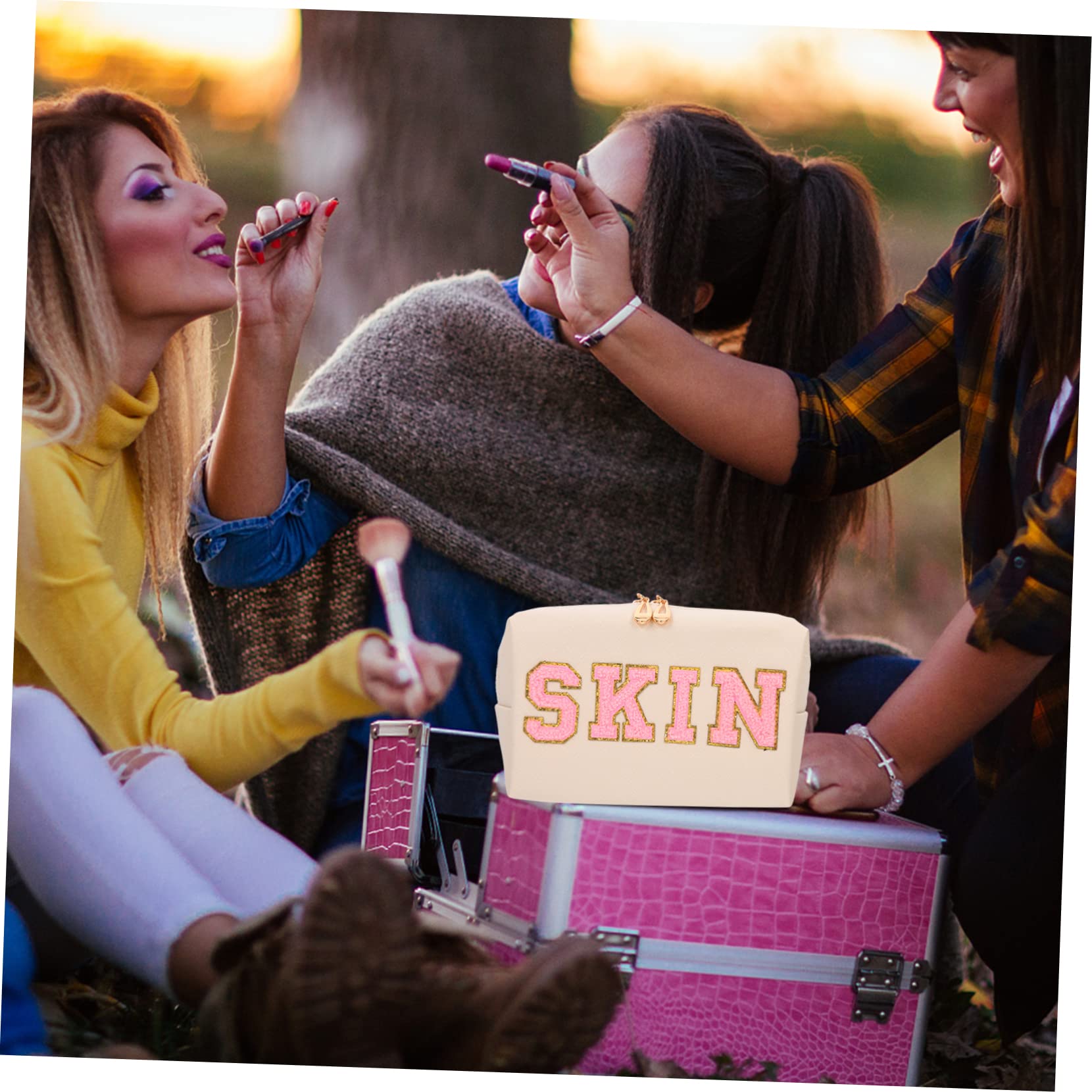 Generisch 2er Set Kosmetiktaschen Tragbare wasserdichte Make up Bags Für Damen Große Toilettenartikel Aufbewahrungstaschen Und Ideal Für Reisen Und Business Trips