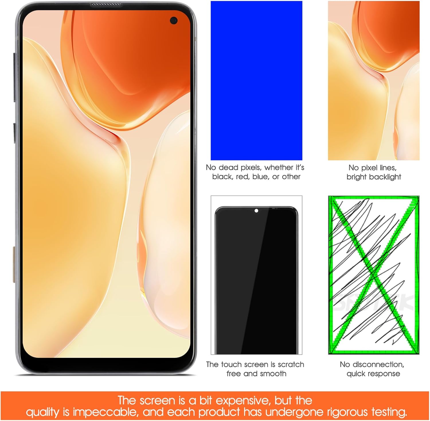 INCELL for Samsung Galaxy S10e Screen Replacement for Samsung S10e LCD Display SM-G970F SM-G970W SM-G970U LCD Digitizer Screen Touch Assembly with Frame(Not Support Fingerprint)
