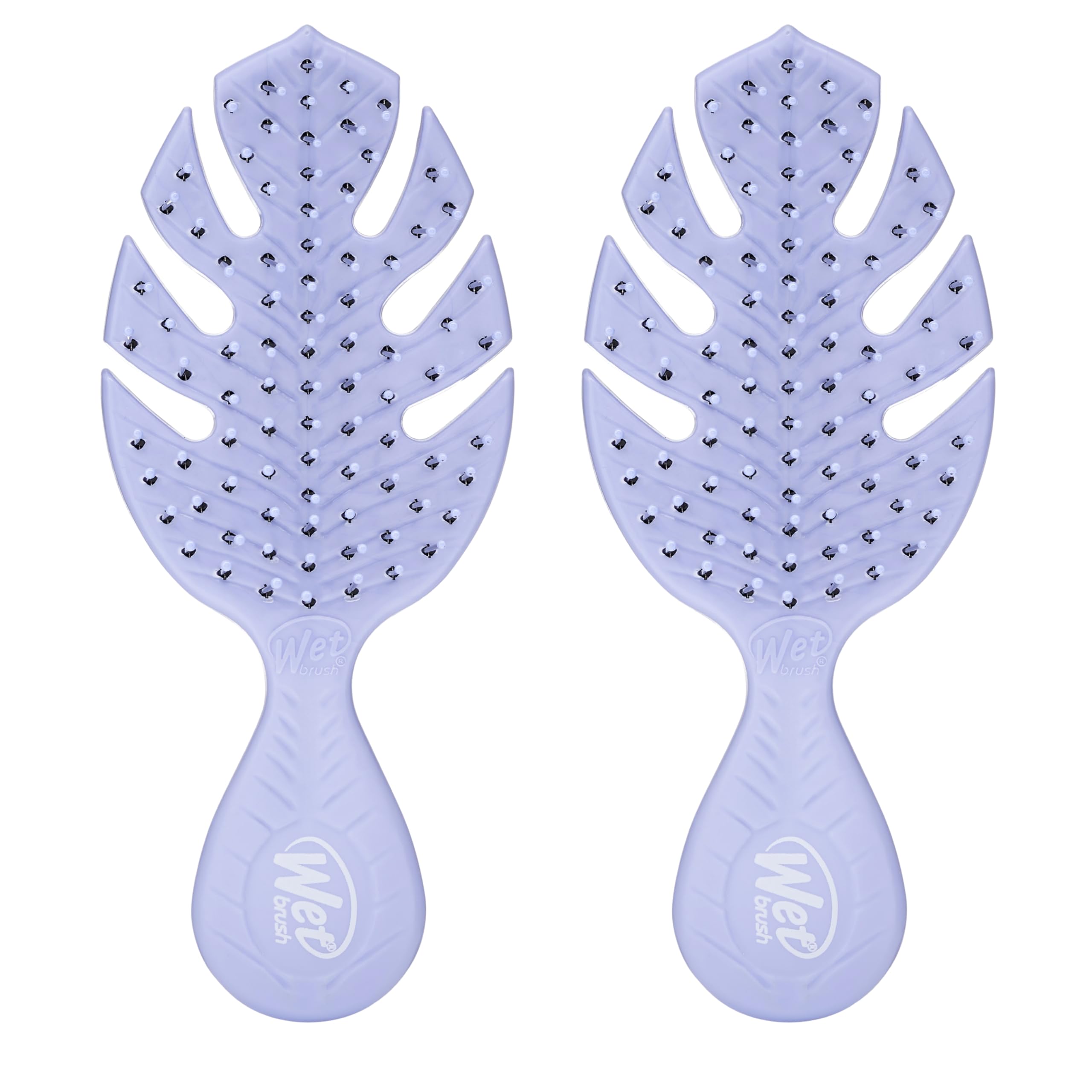 Wet Brush Go Green Mini Detangler, Purple - Detangling Travel Hair Brush - Ultra-Soft IntelliFlex Bristles Glide Through Tangles & Gently Loosens Knots While Minimizing Pain & Breakage (Pack of 2)