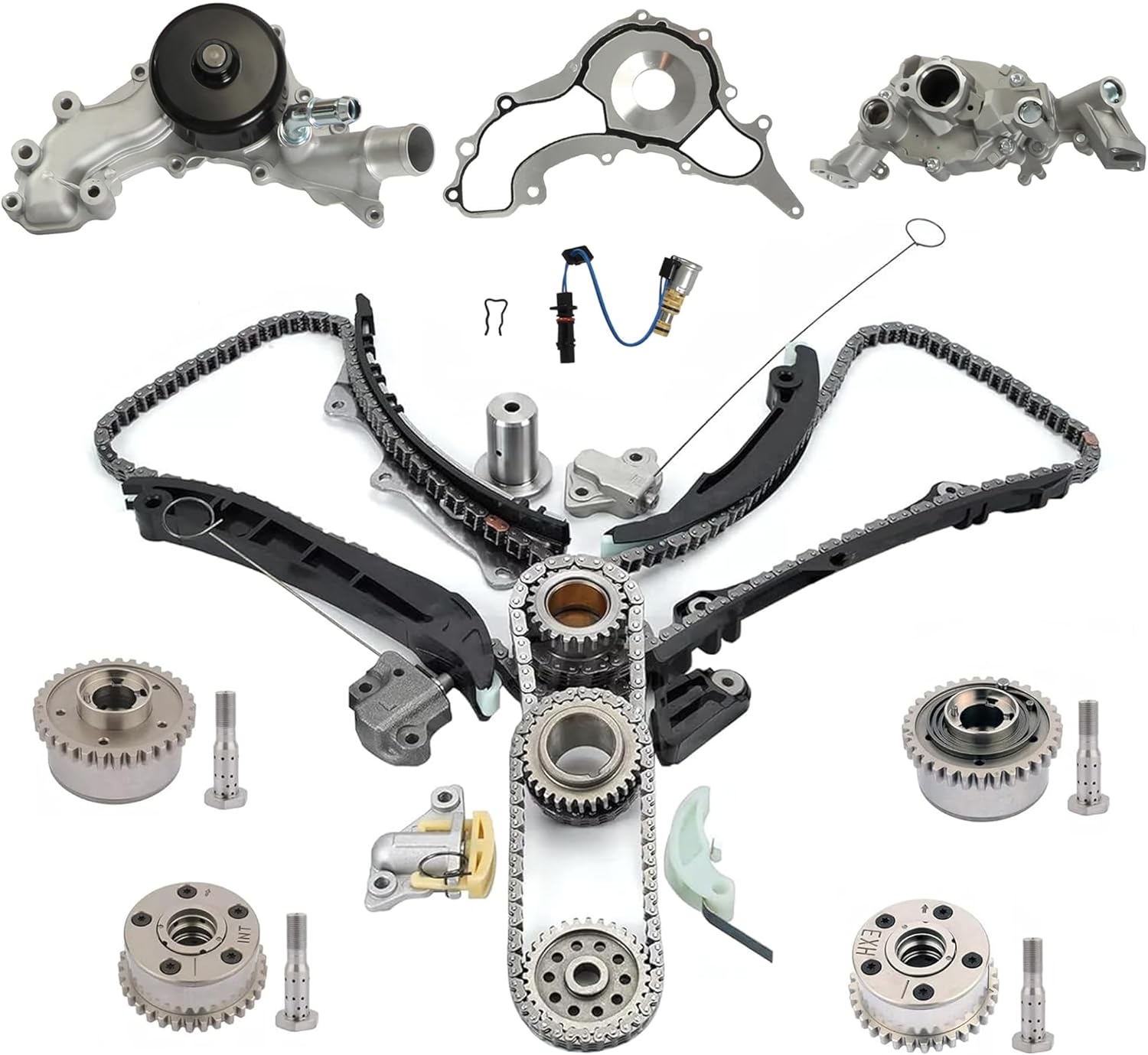 3.6L V6 Timing Chain Kit W/Oil Pump Water Pump For Dodge Charger Challenger Chrysler 300 200 Jeep Grand Cherokee Ram 1500 2011-2018 Replace 5184355AE 5184295AE 5184498AD
