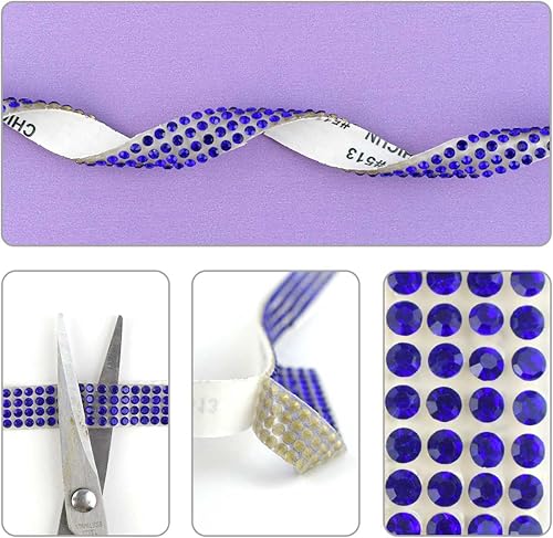 Miniatura 5 de 6 rollos de cinta de diamantes de imitación de cristal, rollo de cinta de diamante para manualidades, cinta de diamantes de imitación autoadhesiva,