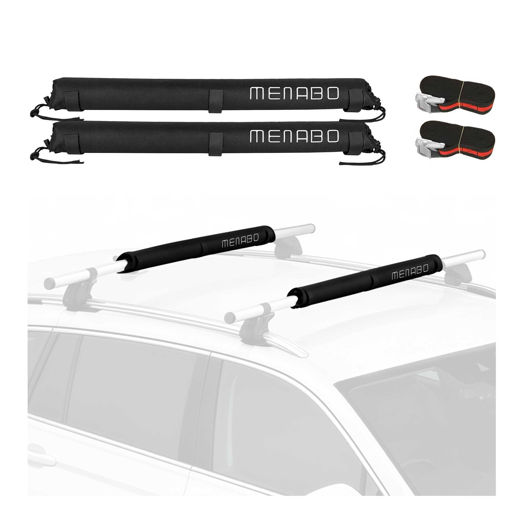 Menabo Surfbretträger Dachträger Softdach Windsurf Pad Kajak Snowboard 2X