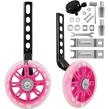 Kids Bike Stabilisers for Childs Bike Support Bike Wheels 12-20 Inch | Bicycle Training Wheels Mute Flash Wheels with Adjustable Bicycle Stabiliser Mounted Kit