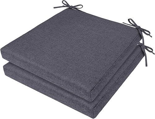 Miniatura 14 de Cojines para sillas de comedor, cojín de asiento cuadrado de interior para sillas plegables con lazos y funda extraíble lavable, cojines para sillas