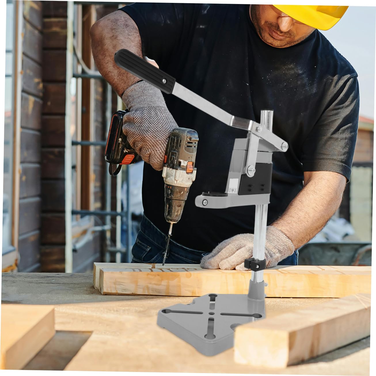 iplusmile Supporto Per Trapano Colonna Supporto Da Tavolo Per Trapano Manuale Adattatore Portatile Per Utensile Elettrico Robusto e Stabile Per Lavoro Sicuro