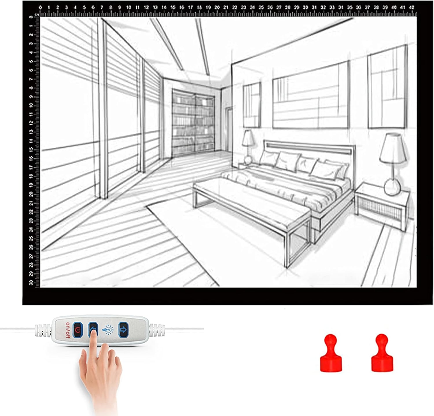 Tracing Light Box Light Board Portable LED Light Pad Tracer Dimmable Copy Board Artcraft Tracing Light with USB Power Cable Dimmable Light Pad for Artists Drawing, Sketching, Animation ,A4 light table